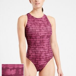 Athleta Maldives Printed One Piece Swimsuit, PLUM XXS